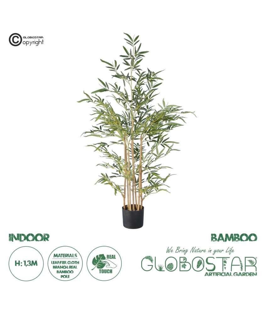 GloboStar® Artificial Garden BAMBOO 20034 Τεχνητό Διακοσμητικό Φυτό Μπαμπού Υ130cm